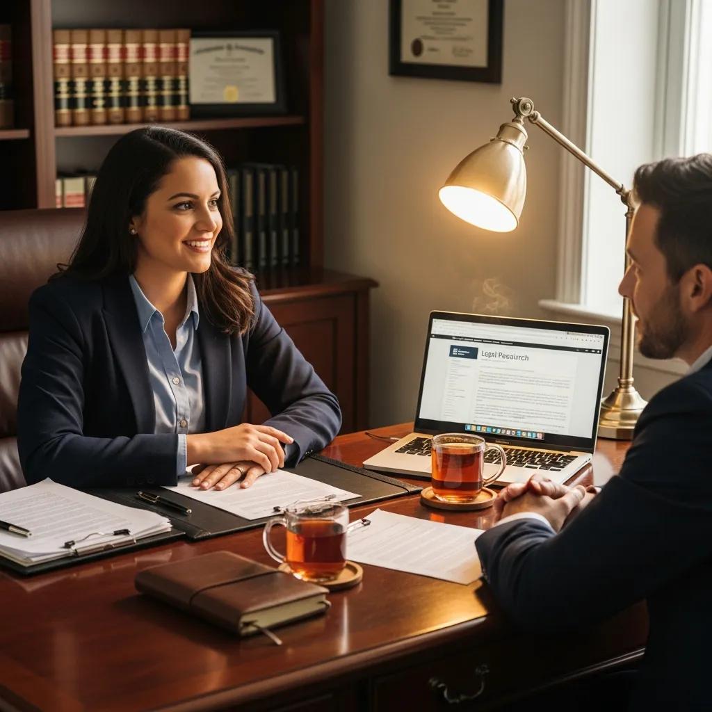 U5 expungement attorney consulting with a client in a professional setting